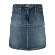 A-Line Denim Minirok Kenzo , Blue , Dames