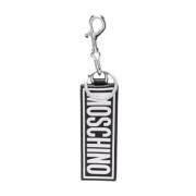 Luxe Logo Print Sleutelhanger Moschino , Black , Heren