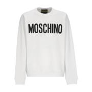 Witte Katoenen Sweatshirt met Contrasterend Logo Moschino , White , He...