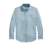 Custom Fit Denim Overhemd voor Heren Ralph Lauren , Blue , Heren