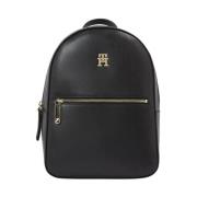 Zwarte Iconische Rugzak Tommy Hilfiger , Black , Dames