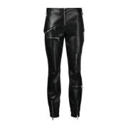 Leren Broek, Verfijnde Grijze Kleur Dolce & Gabbana , Black , Dames