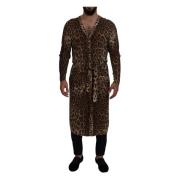 Bruine Luipaard Wolle Badjas Cardigan Trui Dolce & Gabbana , Brown , H...