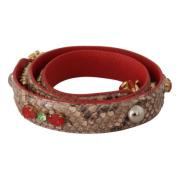 Python Leren Kristal Riem Dolce & Gabbana , Brown , Dames