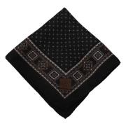 Zwarte Zijden Heren Zakdoek Dolce & Gabbana , Black , Heren