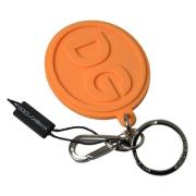 Gouden Messing Metalen Sleutelhanger met Oranje Rubber DG Logo Dolce &...