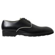 Zwart Wit Leren Formele Schoenen Dolce & Gabbana , Black , Heren