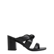 Luxe Knoop Blok Slide Sandaal Stuart Weitzman , Black , Dames