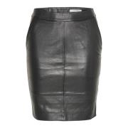 Tijdloze leren rok Gestuz , Black , Dames