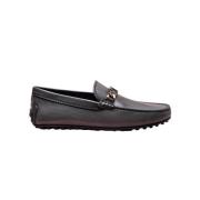 Gepatineerde Leren Mocins met Kaken Tod's , Gray , Heren