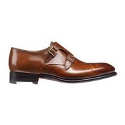 Klassieke leren monkstrap-schoenen Santoni , Brown , Heren