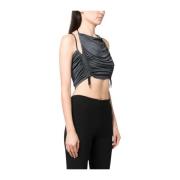 Grijze Gerimpelde Crop Top Atlein , Gray , Dames