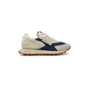 Blauw Beige Lage Top Sneakers voor Heren RUN OF , Beige , Heren