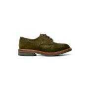 Groene Suède Platte Schoenen Tricker's , Green , Heren