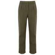 Groene Elastische Broek Aspesi , Green , Dames