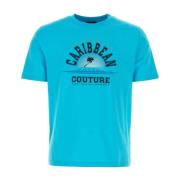 Turquoise Katoenen T-shirt Botter , Blue , Heren