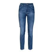 Dames 5-Pocket Jeans. Slim Fit, NorHeren Taille en Zoom. Gemaakt in It...