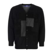 Zwarte wollen cardigan Junya Watanabe , Black , Heren