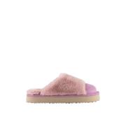 Suede Nepbont Gevoerde Lilac Sneakers Panchic , Pink , Dames
