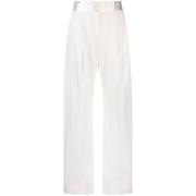 Stijlvolle Satijn-Trim Broek The Attico , White , Dames