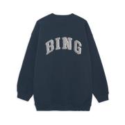 Navy Tyler Sweatshirt met Vintage-geïnspireerde Letters Anine Bing , B...