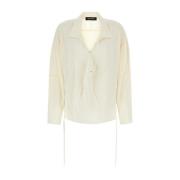 Elegante Ivoor Satijnen Shirt Kiko Kostadinov , White , Dames