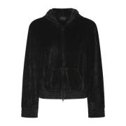 Zwarte Fitted Zip Up Hoodie Sweaters Balenciaga , Black , Heren