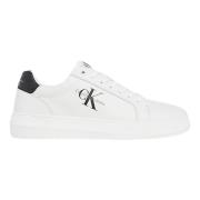 Chunky Cupsole Mono Lederen Sneakers Calvin Klein , White , Heren