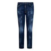 Slim-fit Blauwe Jeans met Unieke Details Dsquared2 , Blue , Heren