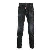 Zwarte Slim Fit Katoenen Jeans met Vervaagd Denim Dsquared2 , Black , ...