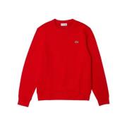 Katoenen blend fleece sweatshirt Lacoste , Red , Heren
