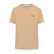 T-shirt met logo Moschino , Beige , Heren