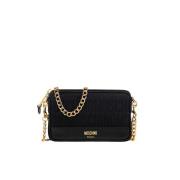 Schoudertas met logo Moschino , Black , Dames