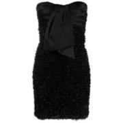 Rosa Tweed Strapless Mini Jurk Balmain , Black , Dames
