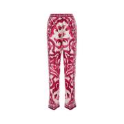 Geprinte twill broek Dolce & Gabbana , Multicolor , Dames