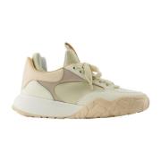 Zwart/Wit Leren Court Sneakers Alexander McQueen , Beige , Heren