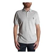 Grijze Polo T-Shirt met Geborduurd Logo Brunello Cucinelli , Gray , He...