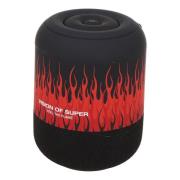 Zwarte Speaker met Rode Vlammen en Wit Logo Vision OF Super , Black , ...