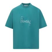 Oversize Crew Neck T-Shirt met Print Bonsai , Blue , Heren