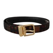 Leren Riem met Gegraveerd Logo Dolce & Gabbana , Black , Dames