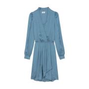 Blauwe Gedrapeerde Satijnen Jurk Zadig & Voltaire , Blue , Dames