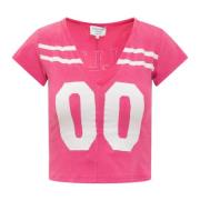 V-hals Logo T-shirt Collina Strada , Pink , Dames