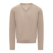 Wollen V-Hals Trui Filippo De Laurentiis , Beige , Heren