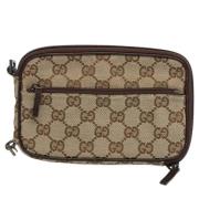 Pre-owned Canvas clutches Gucci Vintage , Beige , Dames