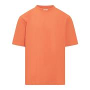 Oranje T-shirt met korte mouwen en geborduurd logo Heron Preston , Ora...