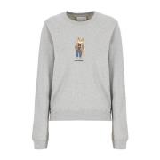 Grijze Katoenen Sweatshirt met Dressed Fox Print Maison Kitsuné , Gray...