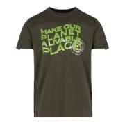 T-Shirt met contrastlogo John Richmond , Green , Heren