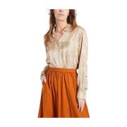 Charlot Leaf bedrukt shirt Hartford , Beige , Dames