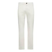 Stretch Katoen/Tencel Broek Boggi Milano , White , Heren