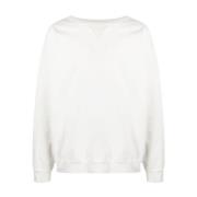 Premium Katoenen Sweatshirt met Geborduurd Logo Maison Margiela , Beig...